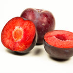 Methleys are a clingstone with a deep red pulp.